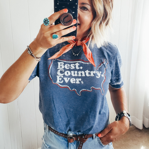 Best Country Ever Acid Wash Tee